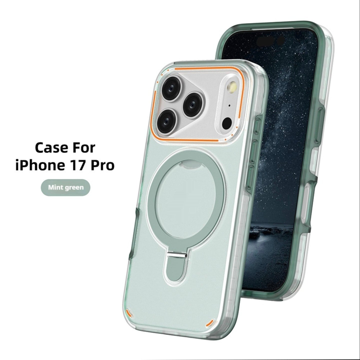 Coque iPhone 17 Pro Max – Rotation 360° & Support Magnétique