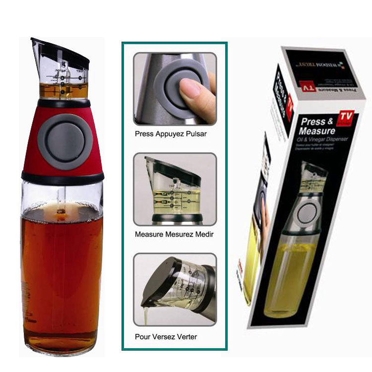 Bouteille en Verre Gradueé 500ml – Huile, Sauce Soja & Cuisine