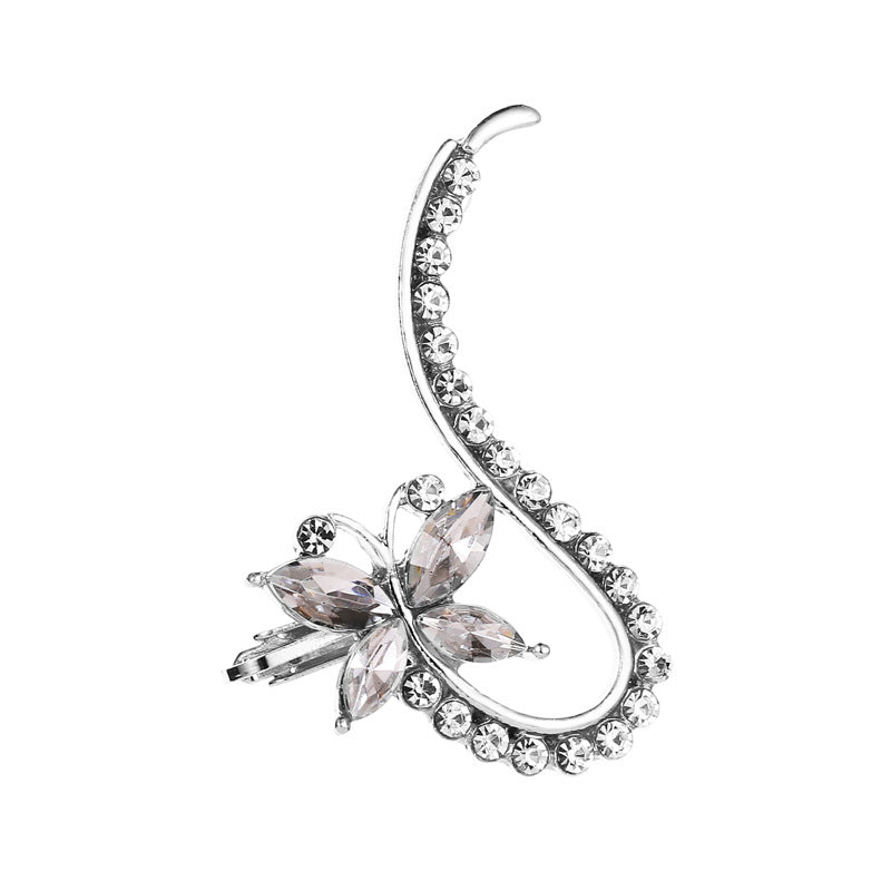 Clip d'Oreille Papillon Cristal – Bijou Floral Fashion Femme
