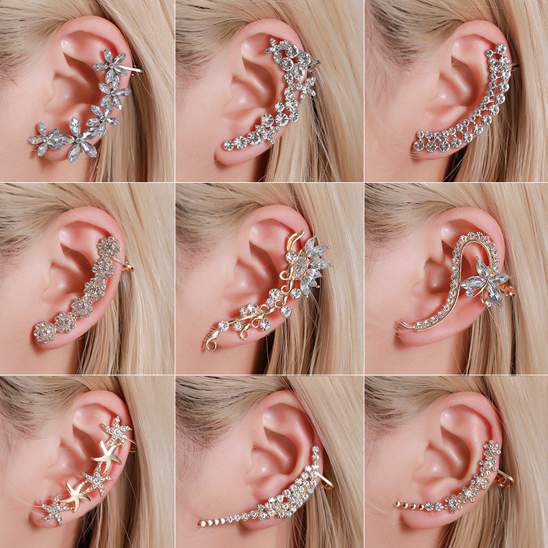 Clip d'Oreille Papillon Cristal – Bijou Floral Fashion Femme