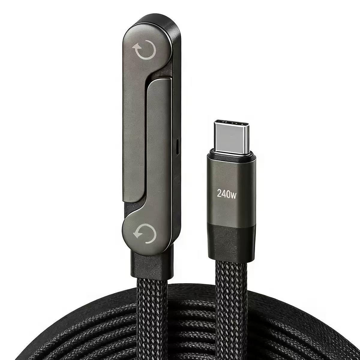 Câble USB-C 240W Charge Rapide – Pliable & Support Intégré