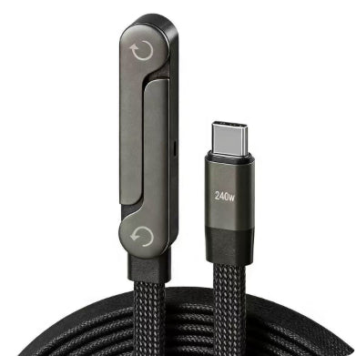 Câble USB-C 240W Charge Rapide – Pliable & Support Intégré