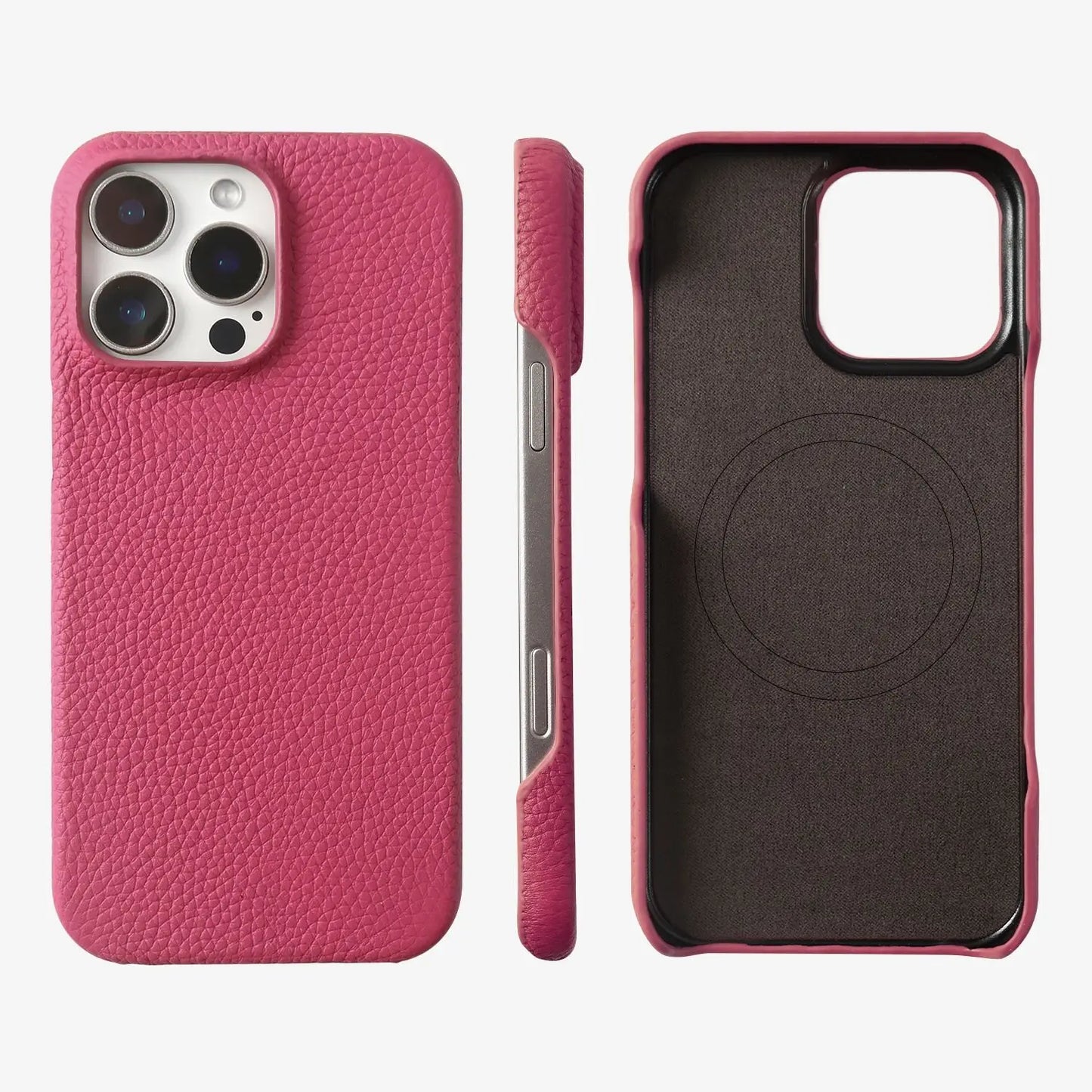 Coque Cuir Véritable Magnétique iPhone 16 Pro Max – MagSafe & Antichoc