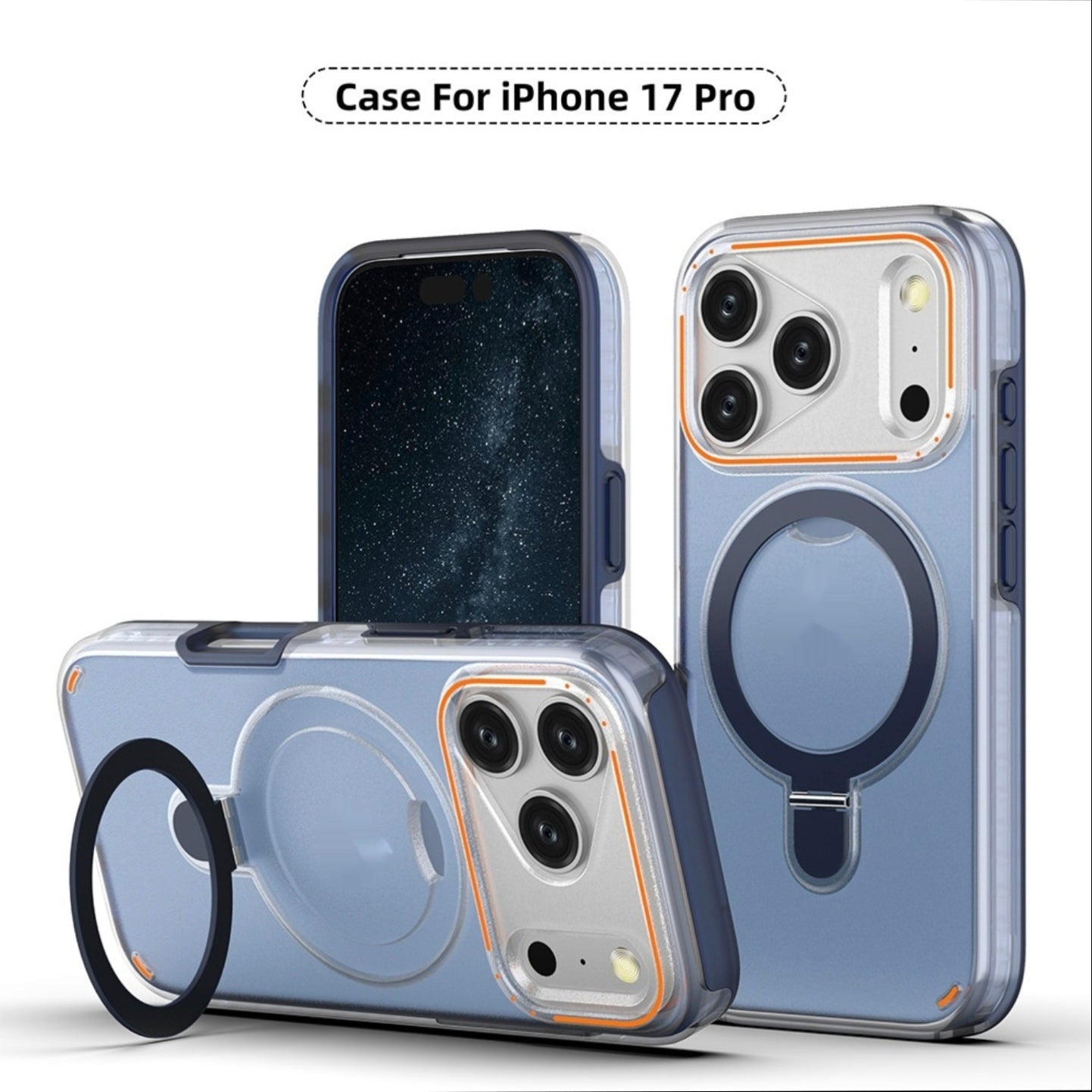 Coque iPhone 17 Pro Max – Rotation 360° & Support Magnétique