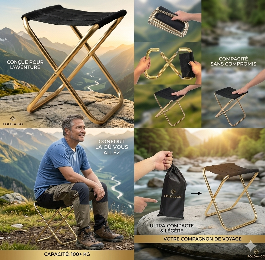 Chaise Pliante Outdoor Ultra-Légère – Aluminium 7075 & Tissu Oxford